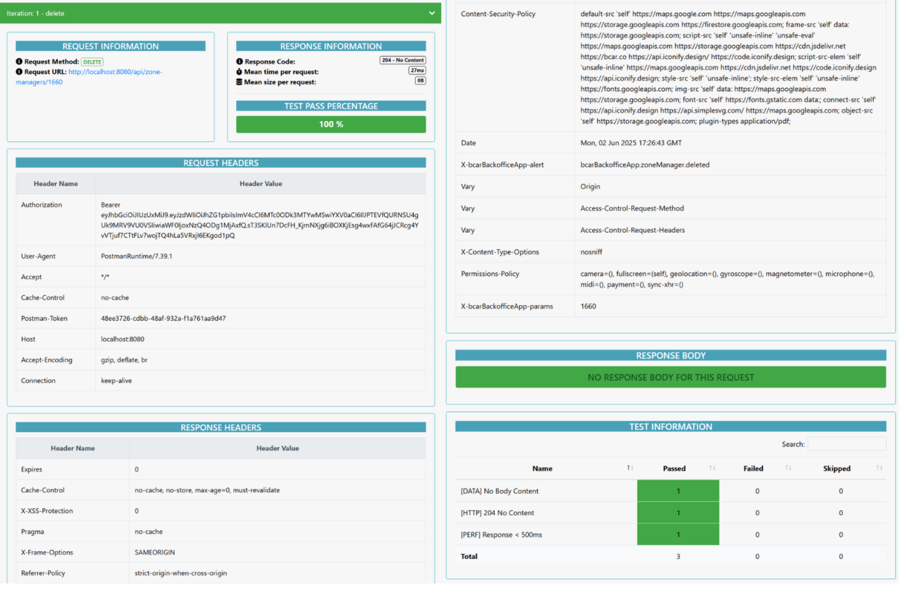 API Test: Delete Zone Manager Success